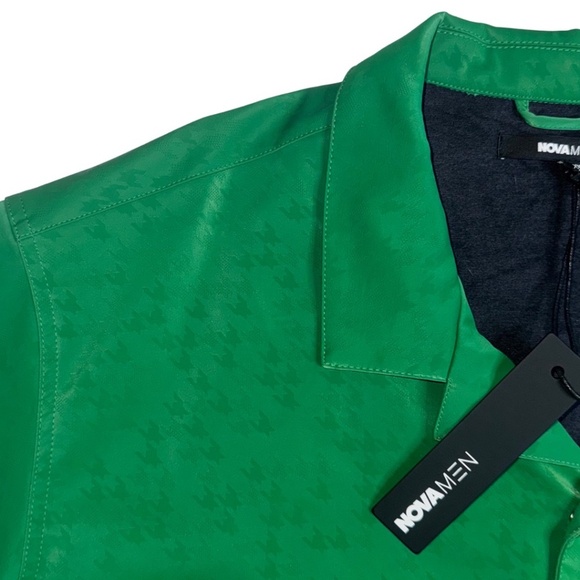 Fashion Nova Men Green Short Sleeve Button-Up NWT - Picture 3 of 7